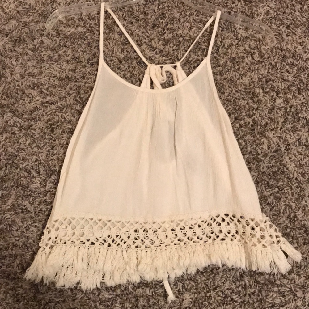 White crocheted top